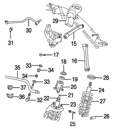 Mopar Parts|Restoration Parts|1994-Up Dodge Truck OEM Suspension